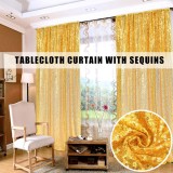 3M X 1.4M Sparkly Sequin Table cloth Blinking Backdrop Wedding Party Decoration - Gold - intl