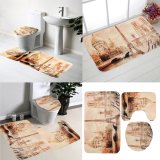 3pcs Bathroom Non-Slip Eiffel Tower Pedestal Rug + Lid Toilet Cover + Bath Mat - intl