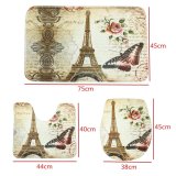 3 cái Tháp Eiffel Dép Nỉ Phòng Tắm Bệ Thảm Lót + Nắp Vệ Sinh + Tắm Thảm-quốc tế