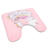 3Pcs/Set Bathroom Non-Slip Pink Horse Pedestal Rug+Lid Toilet Cover+Bath Mat Carpet Shower Pink - intl