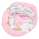 3Pcs/Set Bathroom Non-Slip Pink Horse Pedestal Rug+Lid Toilet Cover+Bath Mat Carpet Shower Pink - intl