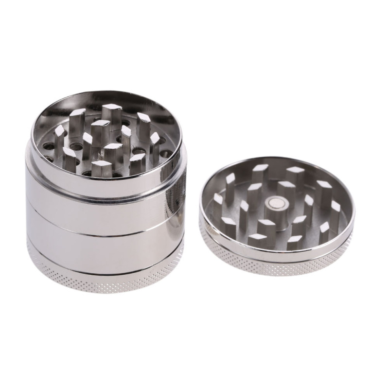 4 Layers Metal Hand Crusher Silver