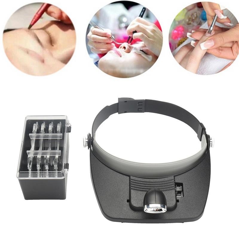 Bảng giá 4 Lens LED Hands Free Magnifier Glass For Microblading Tattoo Eye Lash Extension - intl