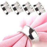 4 Pcs Stainless Steel Napkin Rings for Dinners Parties Diameter 4.5 cm Silver - intl