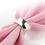 4 Pcs Stainless Steel Napkin Rings for Dinners Parties Diameter 4.5 cm Silver - intl