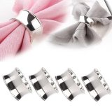 4 Pcs Stainless Steel Napkin Rings for Dinners Parties Diameter 4.5 cm Silver - intl