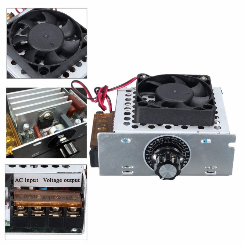 4000W AC SCR Voltage Regulator Dimmers Electric Motor Speed Controller 220V FAN - intl