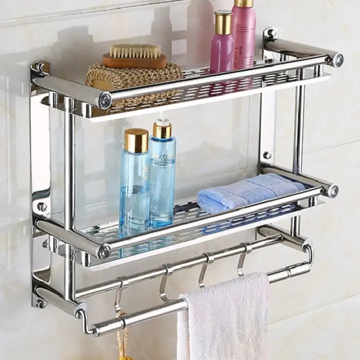 40cm 16cm 46cm Bathroom Shelves Two Layer Towel Holders Bath 40cm 16cm 46cm Bathroom Shelves Two