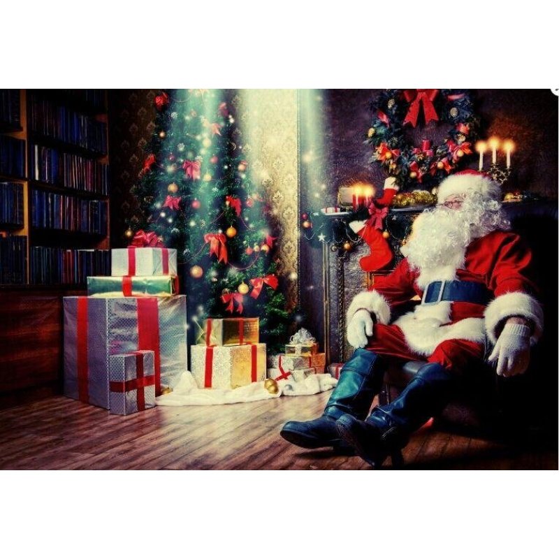 40x30 cm Đèn led Giáng Sinh Ông Già Noel Canvas Nghệ Thuật Hình In Trang Trí Tường Nhà-quốc tế