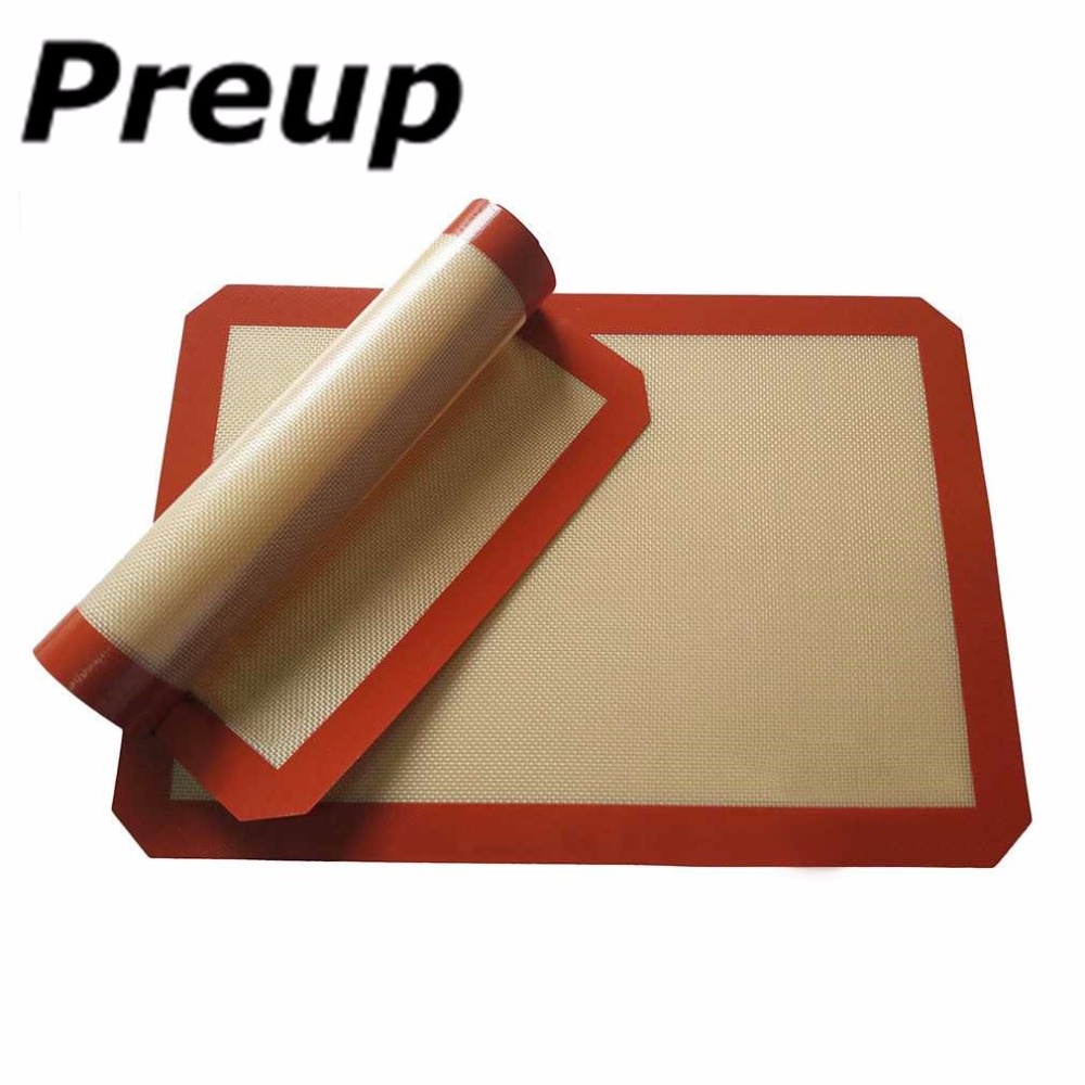 42*29.5cm Preup Reusable Non-Stick Silicone Glass Fiber Baking Mat Pad Sheet Rolling Dough Mat for Cake Cookie Sprays Macaron - intl