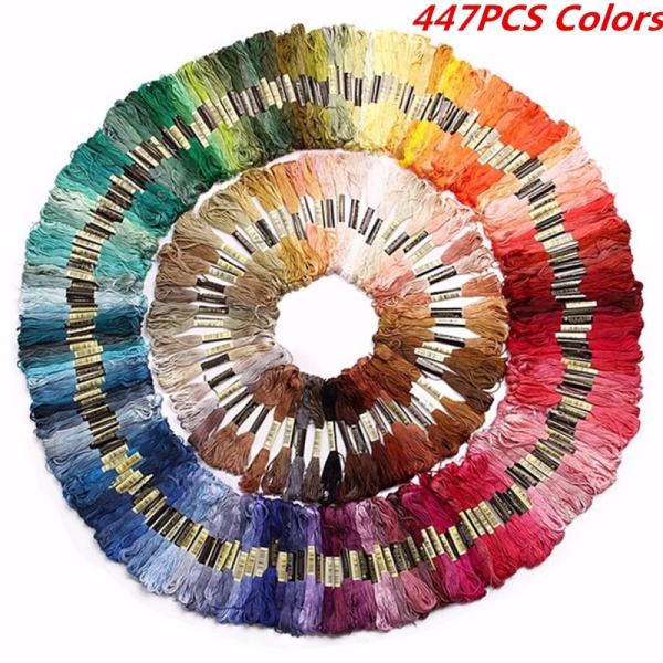 447 Colors Cross Stitch Thread Pattern Kit Chart Embroidery Floss Sewing Skeins - intl