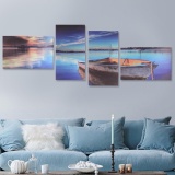 4Pcs Framed Modern Lake Boat Canvas Print Art Painting Wall Picture Home Decor - intl