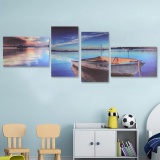 4Pcs Framed Modern Lake Boat Canvas Print Art Painting Wall Picture Home Decor - intl