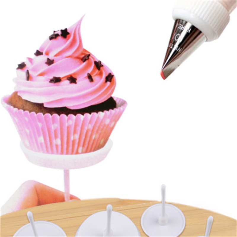 4PCS New Sugarcraft Cupcake Cake Stand Icing Cream Flower Decorating Nail Set Tool - intl