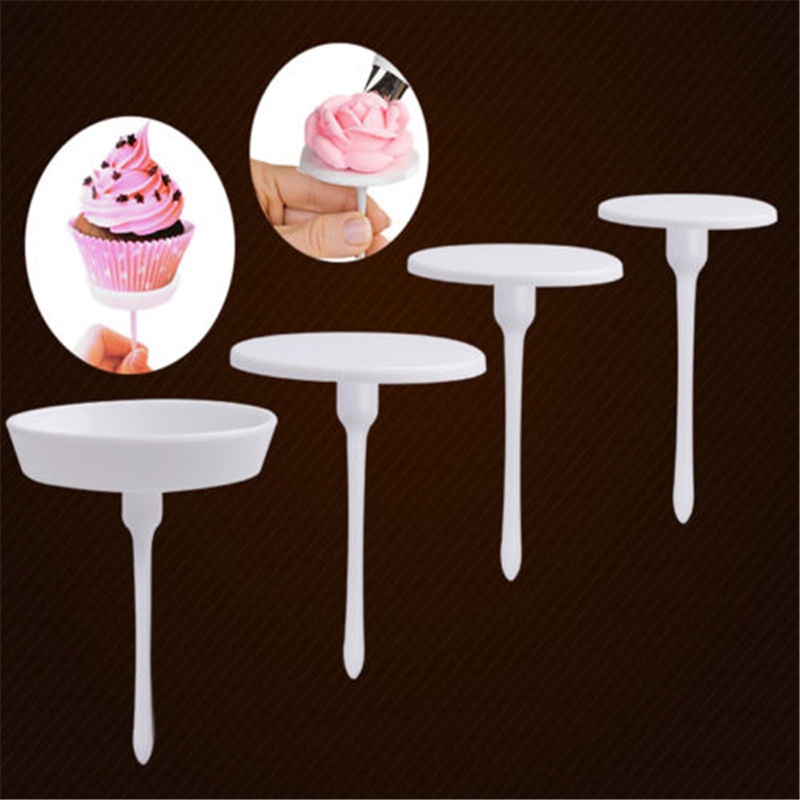 4PCS New Sugarcraft Cupcake Cake Stand Icing Cream Flower Decorating Nail Set Tool - intl