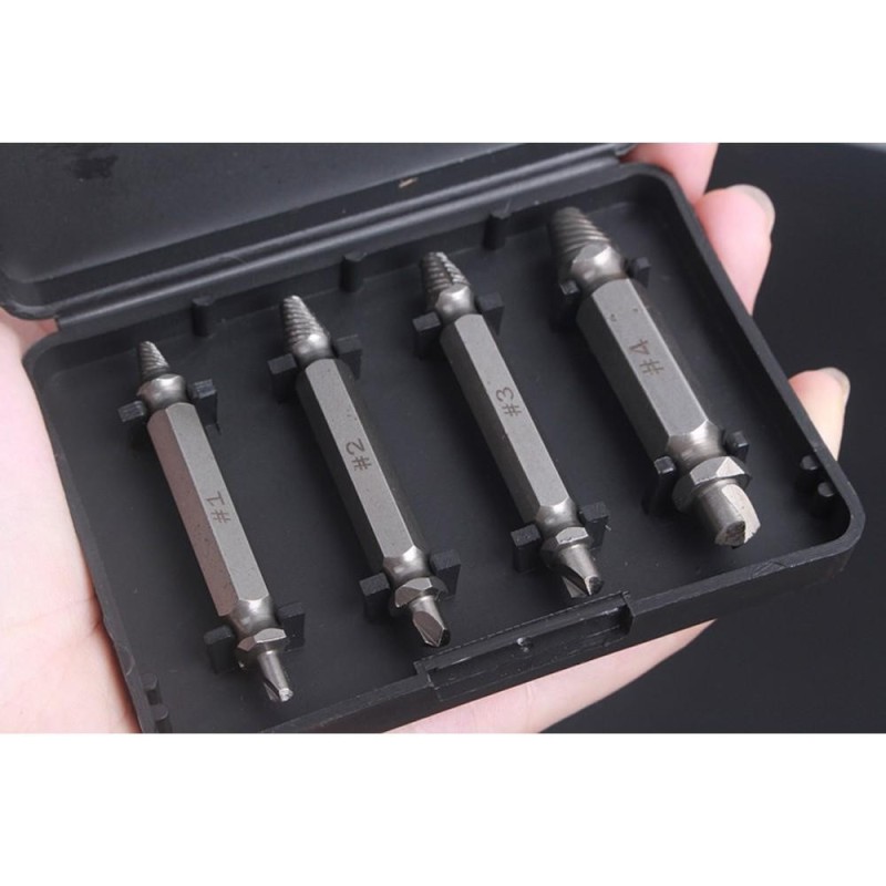 4pcs Screw Bolt Extractor Drill Bits Broken Screw Removal Damaged Screw Remover Speed Out Tool Screwdriver Hand Tools - intl