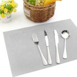 4 cái PVC Dày Placemat Tấm Bát Miếng Lót Nhà Giáng Sinh Bông Tuyết Tablemat Màu Bạc-quốc tế