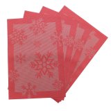 4Pcs Thick PVC Placemat Plate Bowls Pads Home Christmas Snowflakes Tablemat Red - intl