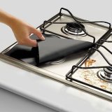 4x Foil Gas Hob Protector Liner Pad Reusable Non Stick Dishwasher Easy Clean - intl