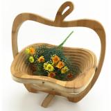 5 bamboo folding basket Apple fruit basket gift creative wooden artwork