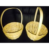 5 Weave Bamboo Basket .Vintage Handmade Wood Craft Decorate Gift