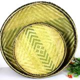 5 woven Bamboo handmade round plates fruit baskets storage multiple use