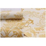 Cuộn 5m decal giấy dán tường châu âu vàng khổ 45cm có keo sẵn