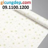 [HCM]5m Giấy dán tường hoa 5 cánh xanh