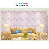 [HCM]5m Giấy dán tường hoa bồ công anh tím