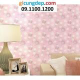 [HCM]5m Giấy dán tường hoa văn pháo hoa hồng