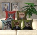 5PCS Cushion Cover Cartoon Cats Pattern Cotton Linen Throw Pillowcase Shop Decor - intl