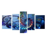 5pcs Frame Modern Blue Peacock Canvas Print Art Painting Wall Picture Home Decor - intl
