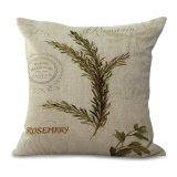 5PCS Sofa Chair Cushion Pillowcase Plants Leaves Pattern Cotton Linen Pillow Cover - intl