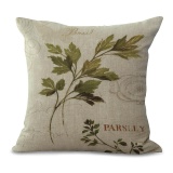 5PCS Sofa Chair Cushion Pillowcase Plants Leaves Pattern Cotton Linen Pillow Cover - intl