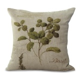 5PCS Sofa Chair Cushion Pillowcase Plants Leaves Pattern Cotton Linen Pillow Cover - intl