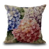 5PCS Sofa Chair Cushion Pillowcase Vintage Flowers Cotton Linen Pillow Cover Home Bay Window Decor - intl