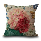 5PCS Sofa Chair Cushion Pillowcase Vintage Flowers Cotton Linen Pillow Cover Home Bay Window Decor - intl