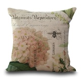 5PCS Sofa Chair Cushion Pillowcase Vintage Flowers Cotton Linen Pillow Cover Home Bay Window Decor - intl