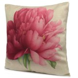5 cái Hoa Vuông Hoa Hồng Vải Lanh Cotton Ném Gối Đệm Lưng Ghế Sofa Giường Trang Trí-quốc tế