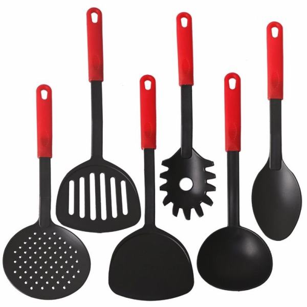 6 Pcs/set Cooking Tool Set Food-Grade Nylon Non-Stick Kitchen Utensils Set Heat-Resistant Cooking Utensil Set,Red - intl