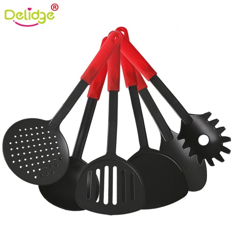 6 Pcs/set Cooking Tool Set Food-Grade Nylon Non-Stick Kitchen Utensils Set Heat-Resistant Cooking Utensil Set,Red - intl