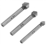 Bộ 6 mũi khoan khoét lỗ HSS lưỡi cắt đạo khía rãnh vạt cạnh 3 cạnh 90 độ -INTL
