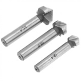 Bộ 6 mũi khoan khoét lỗ HSS lưỡi cắt đạo khía rãnh vạt cạnh 3 cạnh 90 độ -INTL