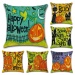 6 cái Trang Trí Halloween Vải Lanh Cotton Ném Gối Hoạt Hình Quả Bí Ngô Miếng Áo Gối Chần Gòn-quốc tế