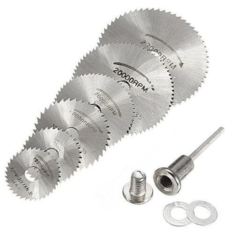 6pcs Mini HSS Rotary Tool Circular Saw Blades Cutting Discs Wheel Mandrel For Dremel - intl