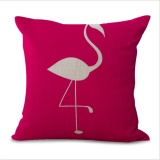 6PCS Outdoors Home Seat Chair Sofa Decor Cotton Linen Flamingo Printed Pillowcase Cushion Cover - intl