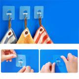 6pcs Reusable Durable Removable Transparent Adhesive Hooks Seamless Nail Free Sticky Hook Holder Organizer for Bathroom Kitchen Wall Door Ceiling - intl