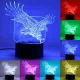 7 màu Thay Đổi 3D Ảo Giác Bay Đại Bàng Đèn Ngủ LED Cảm Ứng Công Tắc Đèn Bàn