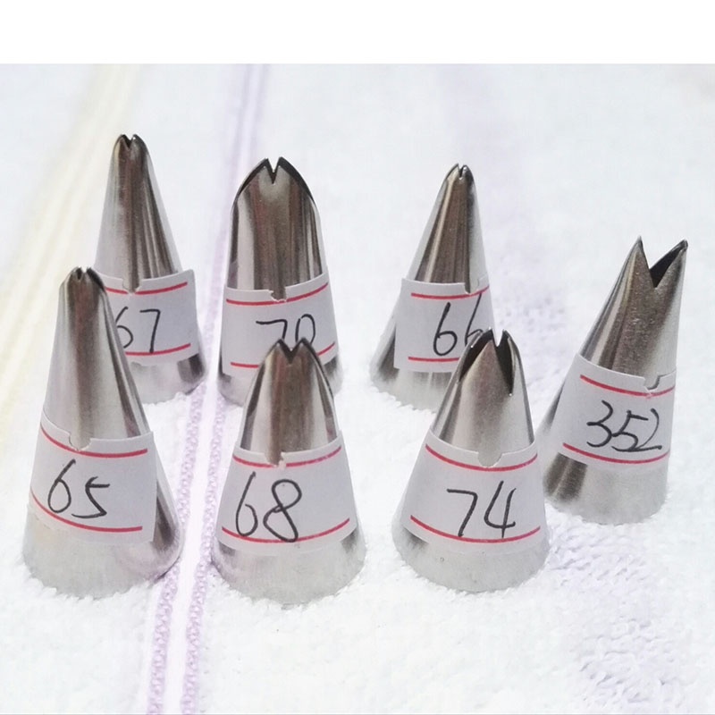 7 Pcs/set Leaves Cream Metal Tips Stainless Steel Icing Piping Nozzles Cake Cream Decorating Cupcake Pastry Tools,SIlver - intl