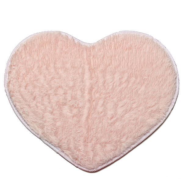70*80cm Plush Shaggy Heart Soft Floor Rug Bedroom Kid Area Mat Comfy Carpet - intl
